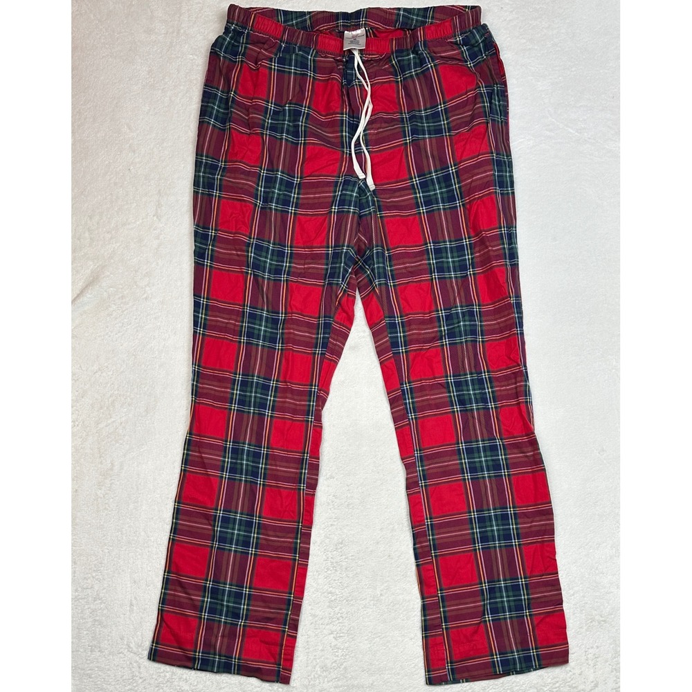 Vineyard Vines Mens Red Stewart Plaid Cotton Pajama Lounge Pants Size M